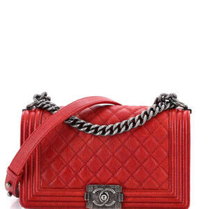 Chanel Boy Flap Bag Quilted Caviar Old #227690C43B